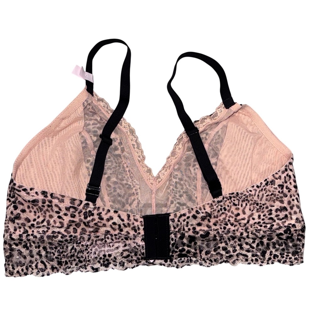Victoria's Secret Bralette Set Women XXL Pink Leopard Floral NEW Lace 3 Pack - Picture 6 of 12